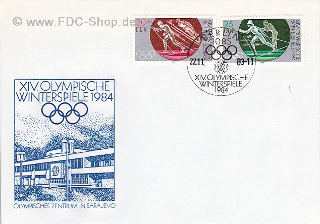 Ersttagsbrief DDR Mi-Nr: 2840-2841, Olympische Winterspiele 1984, Sarajevo