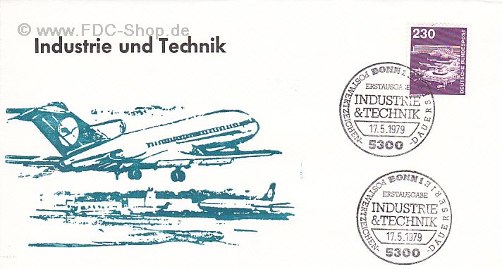Ersttagsbrief BUND Mi-Nr: 994, Freimarken: Industrie und Technik; Flughafen Frankfurt