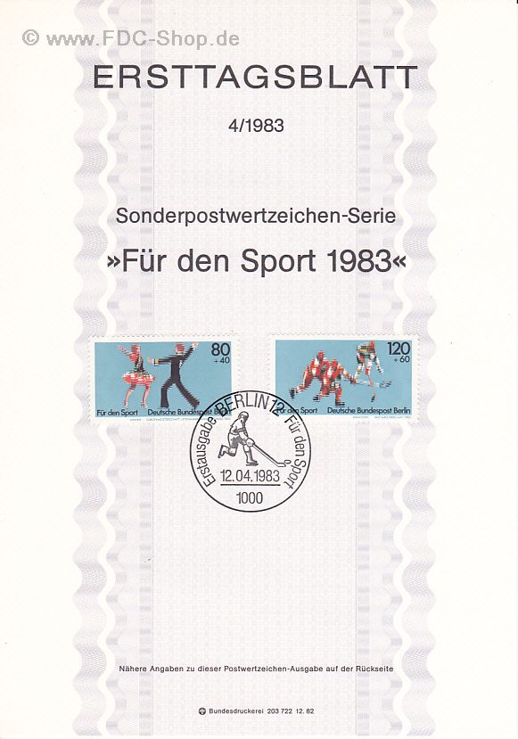 Ersttagsblatt Berlin (04/1983) Mi-Nr: 698-699, Sporthilfe: Sportereignisse 1983