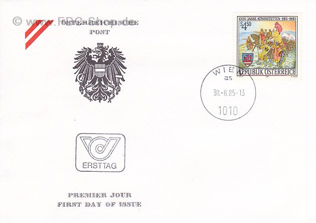 Ersttagsbrief Österreich Mi-Nr: 1825, 1000 Jahre Königstetten