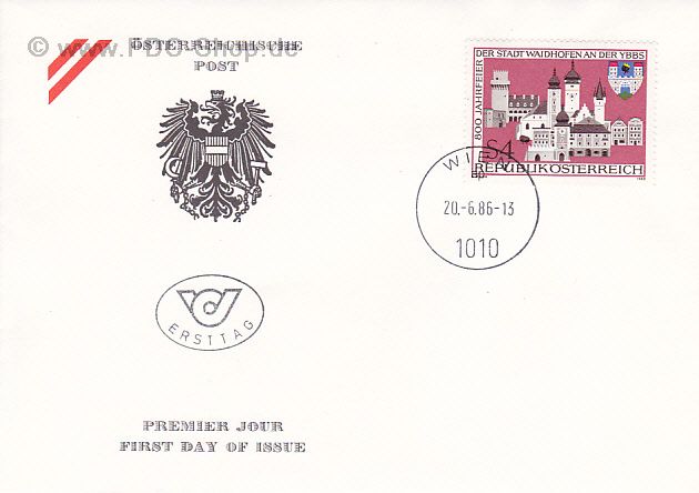 Ersttagsbrief Österreich Mi-Nr: 1852, 800 Jahre Stadt Waidhofen an der Ybbs