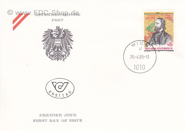 Ersttagsbrief Österreich Mi-Nr: 1951, 75. Todestag von Eduard Suess