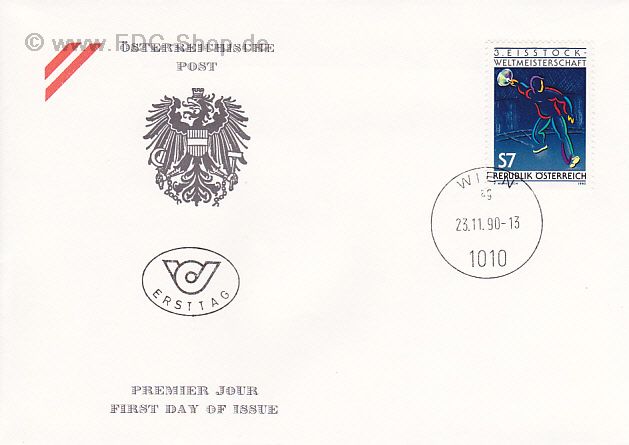 Ersttagsbrief Österreich Mi-Nr: 2010, Weltmeisterschaften im Eisstockschießen, Wien