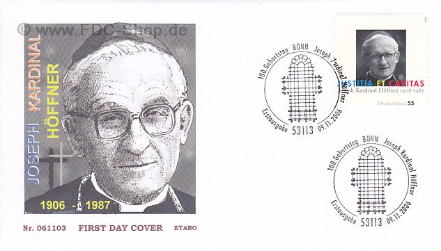 Ersttagsbrief BUND Mi-Nr: 2572, 100. Geburtstag von Joseph Kardinal Höffner