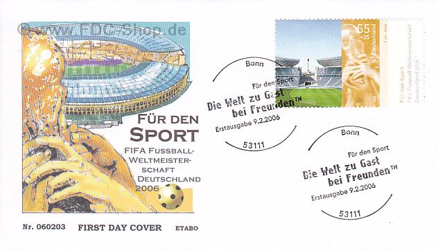 Ersttagsbrief BUND Mi-Nr: 2519, Sporthilfe: Fussball-Weltmeisterschaft, Deutschland