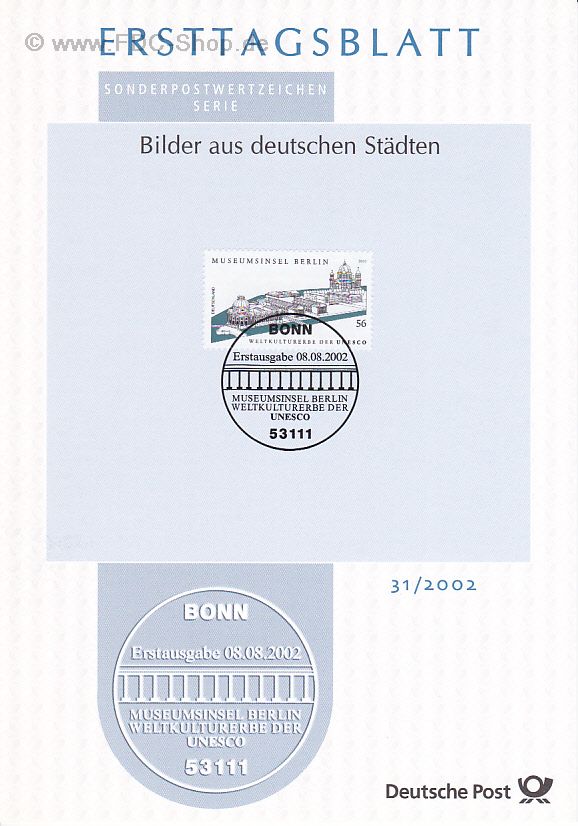 Ersttagsblatt BUND (31/2002) Mi-Nr: 2274, Kultur- und Naturerbe der Menschheit