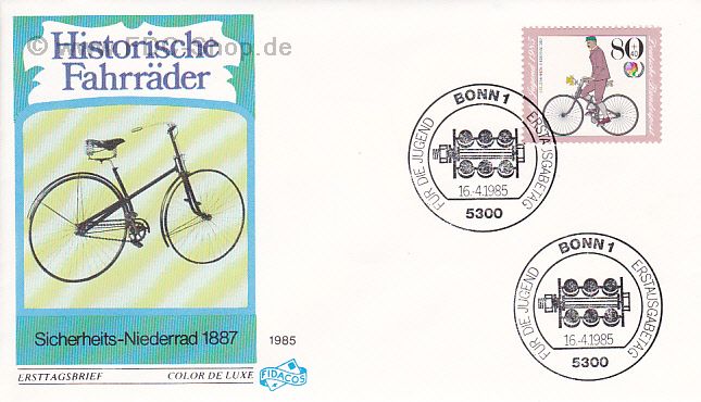 Ersttagsbrief BUND Mi-Nr: 1244, Jugend: Historische Fahrräder