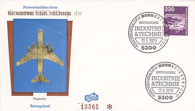 Ersttagsbrief BUND Mi-Nr: 994, Freimarken: Industrie und Technik; Flughafen Frankfurt