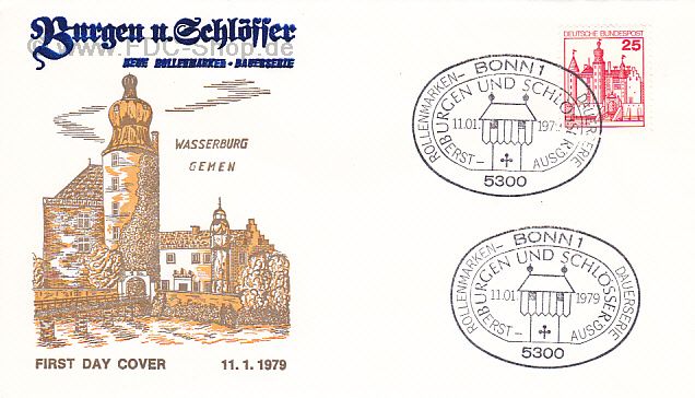 Ersttagsbrief BUND Mi-Nr: 996, Freimarken: Burgen und Schlösser; Burg Gemen