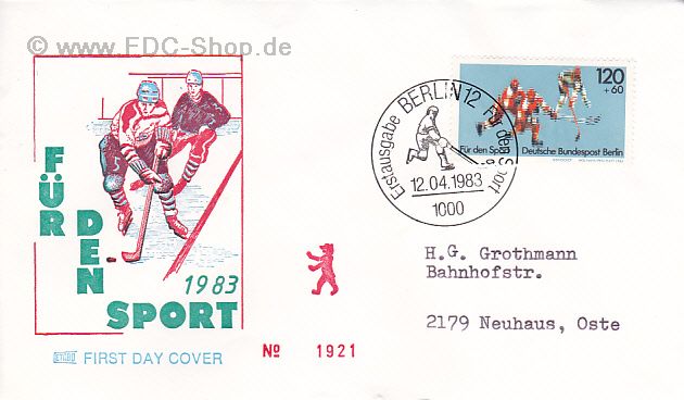 Ersttagsbrief BERLIN Mi-Nr: 699, Sporthilfe: Sportereignisse 1983