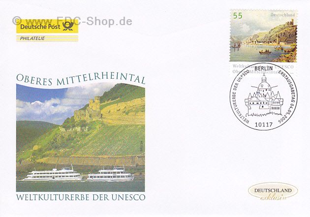 Ersttagsbrief BUND Mi-Nr: 2536, Kultur- und Naturerbe der Menschheit; Oberes Mittelrheintal