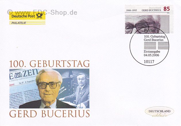 Ersttagsbrief BUND Mi-Nr: 2538, 100. Geburtstag von Gerd Bucerius
