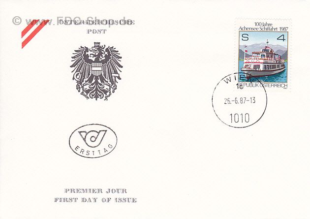 Ersttagsbrief Österreich Mi-Nr: 1890, 100 Jahre Aachenseeschifffahrt
