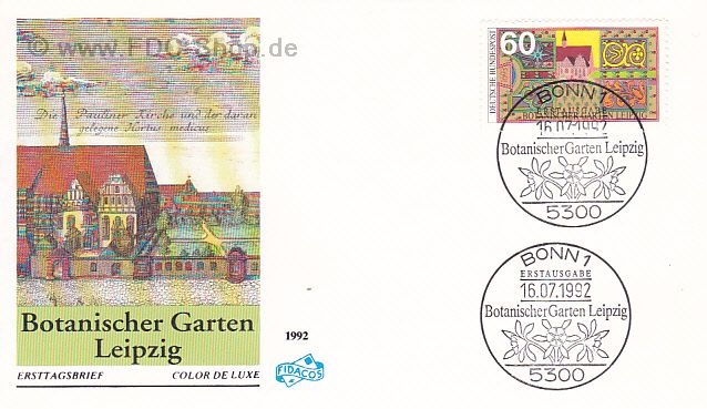 Ersttagsbrief BUND Mi-Nr: 1622, Natur- und Umweltschutz; Botanischer Garten, Leipzig