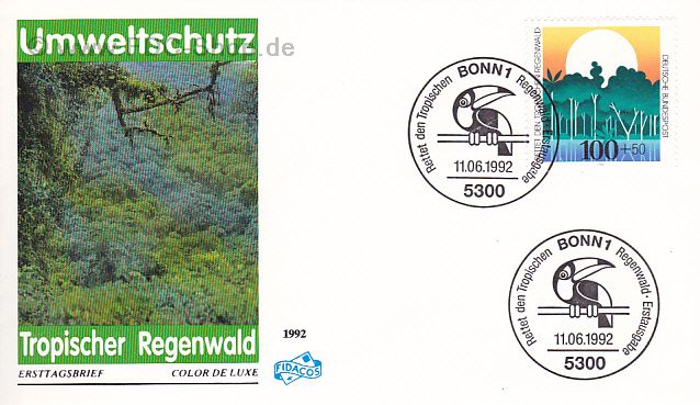 Ersttagsbrief BUND Mi-Nr: 1615, Umweltschutz: Rettet den tropischen Regenwald