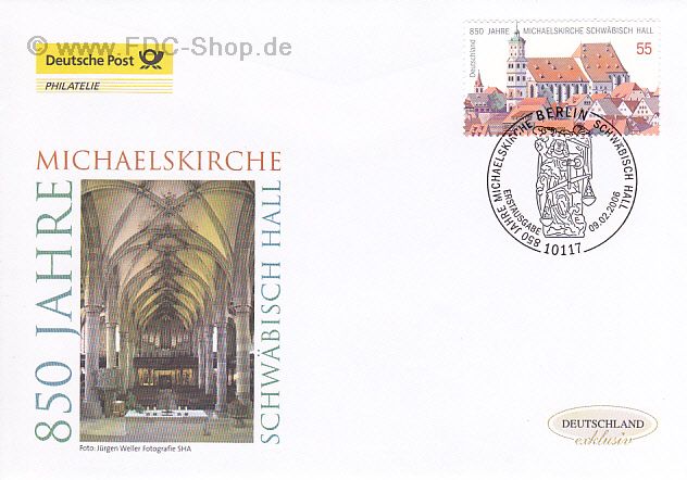 Ersttagsbrief BUND Mi-Nr: 2522, 850 Jahre Michaeliskirche, Schwäbisch Hall