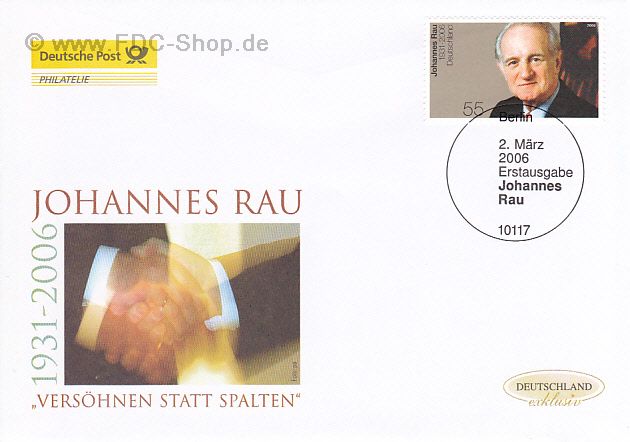 Ersttagsbrief BUND Mi-Nr: 2528, Tod von Johannes Rau