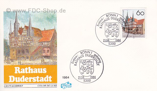 Ersttagsbrief BUND Mi-Nr: 1222, 750 Jahre Rathaus Duderstadt