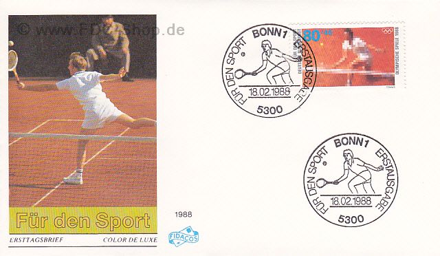 Ersttagsbrief BUND Mi-Nr: 1354, Sporthilfe; Tennis