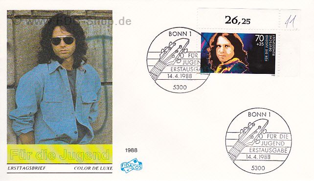 Ersttagsbrief BUND Mi-Nr: 1362, Jugend; Idole der Rock- und Popmusik: Jim Morrison