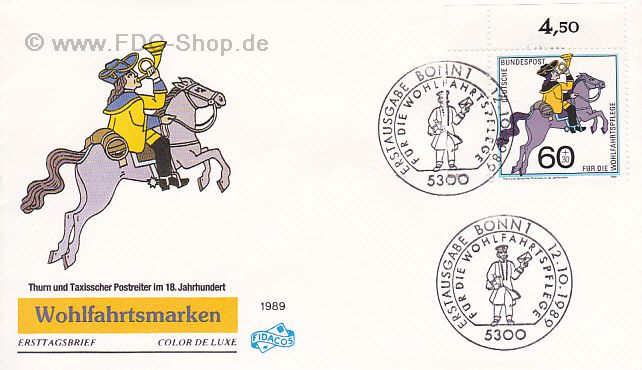 Ersttagsbrief BUND Mi-Nr: 1437, Wohlfahrt: Postbeförderung im Laufe der Jahrhunderte
