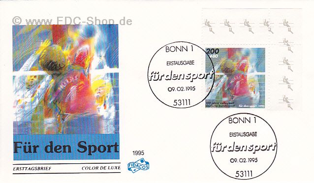 Ersttagsbrief BUND Mi-Nr: 1780, Für den Sport; Volleyball (Stempel Bonn)
