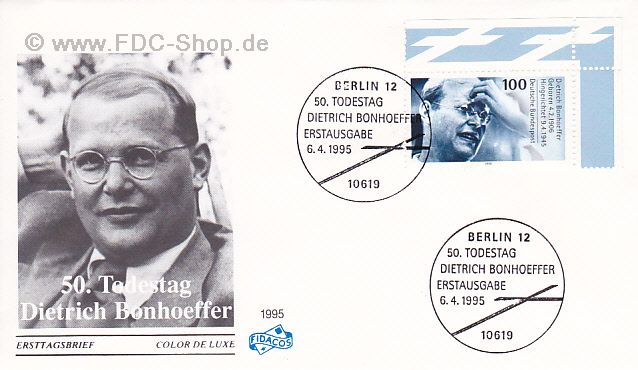 Ersttagsbrief BUND Mi-Nr: 1788, 50. Todestag von Dietrich Bonhoeffer (Stempel Berlin)
