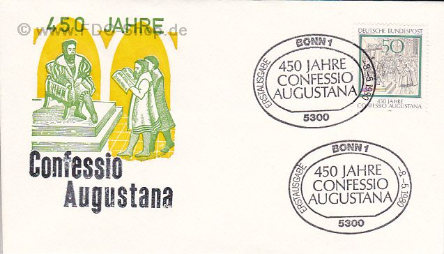 Ersttagsbrief BUND Mi-Nr: 1051, 450 Jahre Augsburger Bekenntnis (Confessio Augustana)