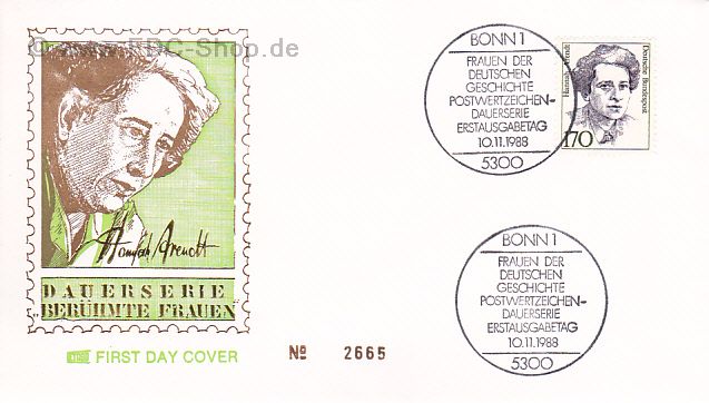 Ersttagsbrief BUND Mi-Nr: 1391, Freimarke; Frauen der Deutschen Geschichte, Hannah Arendt