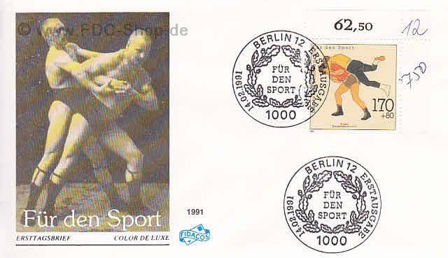 Ersttagsbrief BUND Mi-Nr: 1502, Sporthilfe; Ringen (SS Berlin)