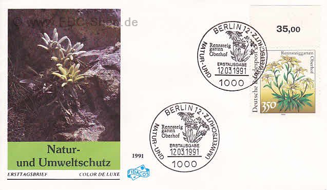 Ersttagsbrief BUND Mi-Nr: 1509, Natur- und Umweltschutz; Pflanzen aus dem Rennsteiggarten Oberhof (SS Berlin)