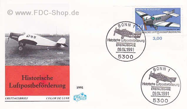 Ersttagsbrief BUND Mi-Nr: 1522, Historische Luftbeförderung (SS Bonn)