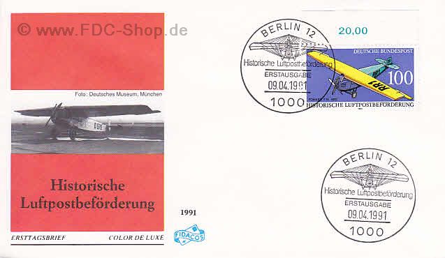 Ersttagsbrief BUND Mi-Nr: 1524, Historische Luftbeförderung (SS Berlin)