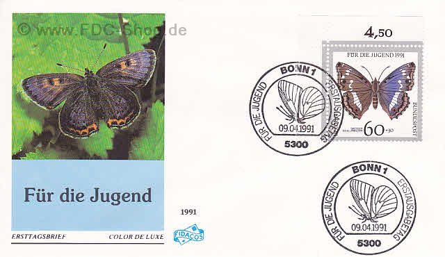 Ersttagsbrief BUND Mi-Nr: 1514, Jugend: Gefährdete Schmetterlinge; Großer Schillerfalter (SS Bonn)