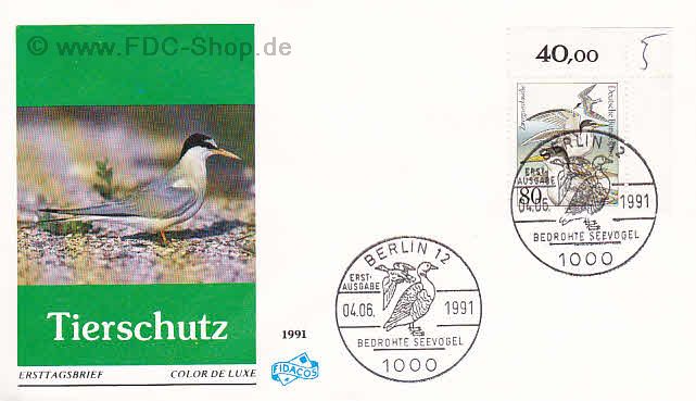 Ersttagsbrief BUND Mi-Nr: 1540, Tierschutz: Bedrohte Seevögel; Kampfläufer (SS Berlin)