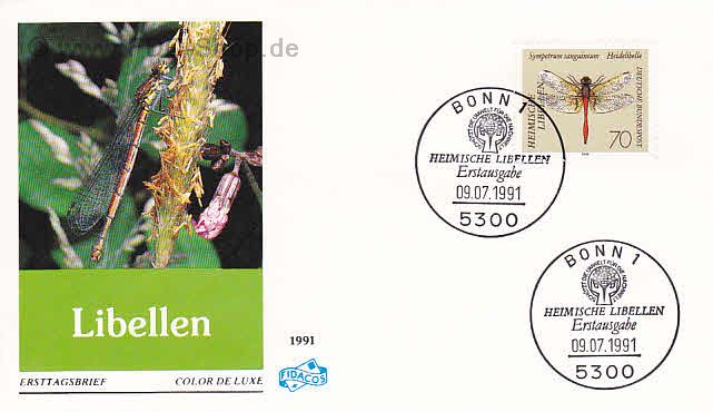 Ersttagsbrief BUND Mi-Nr: 1550, Libellen; Heidelibelle (SS Bonn)