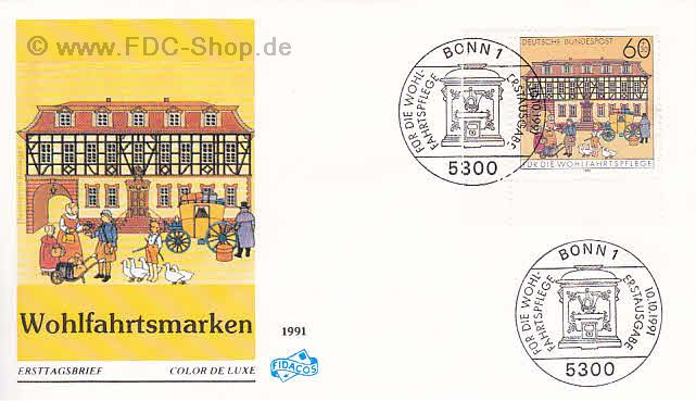 Ersttagsbrief BUND Mi-Nr: 1564, Wohlfahrt: Historische Posthäuser in Deutschland (SS Bonn)