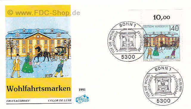 Ersttagsbrief BUND Mi-Nr: 1568, Wohlfahrt: Historische Posthäuser in Deutschland (SS Bonn)