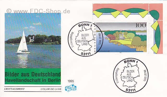 Ersttagsbrief BUND Mi-Nr: 1808, Bilder aus Deutschland; Havellandschaft in Berlin (Pfaueninsel), (SS Bonn)