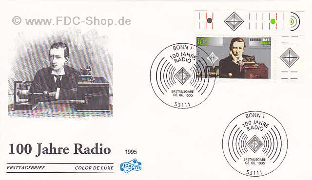 Ersttagsbrief BUND Mi-Nr: 1803, 100 Jahre Radio (SS Bonn)