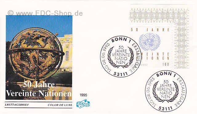 Ersttagsbrief BUND Mi-Nr: 1804, 50 Jahre Vereinte Nationen (UNO) (SS Bonn)