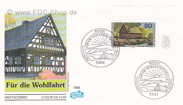 Ersttagsbrief BUND Mi-Nr: 1883, Wohlfahrt: Bauernhäuser in Deutschland; Sreewald