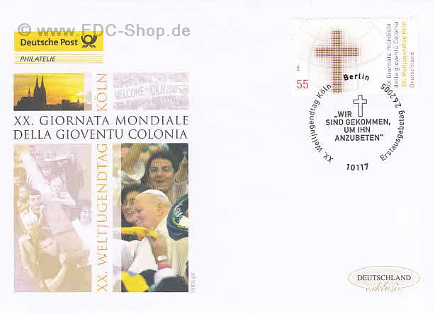 Ersttagsbrief BUND Mi-Nr: 2469, Weltjugendtag, Köln