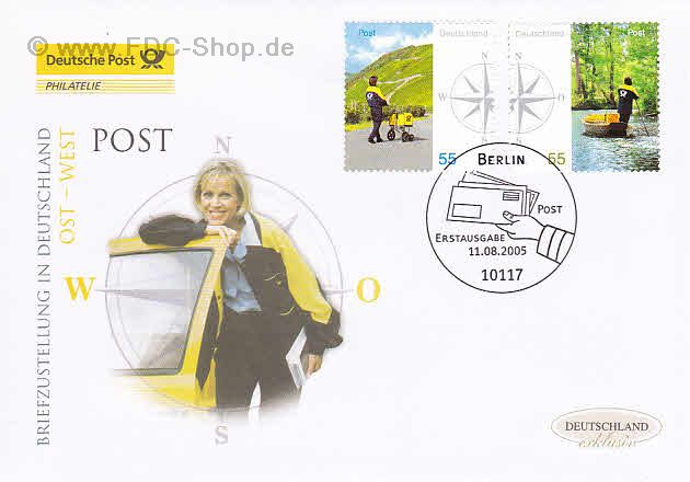 Ersttagsbrief BUND Mi-Nr: 2481-2482, Post: Briefzustellung in Deutschland