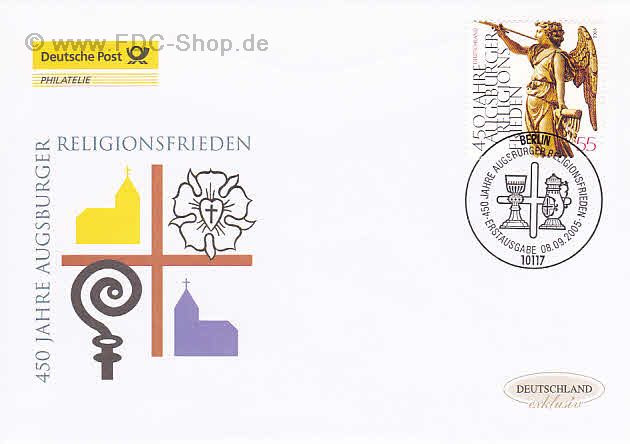 Ersttagsbrief BUND Mi-Nr: 2488, 450 Jahre Augsburger Religionsfrieden