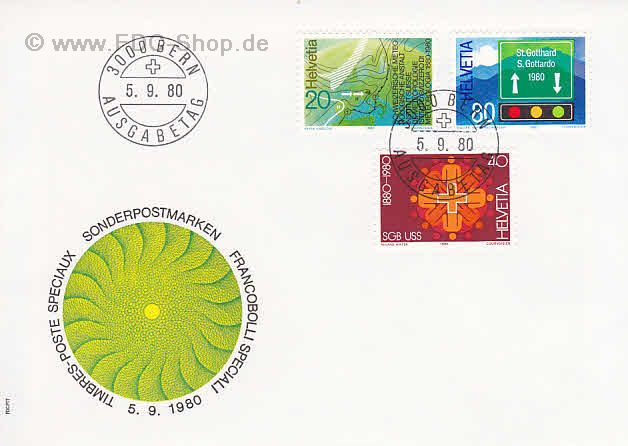 Ersttagsbrief Schweiz Mi-Nr: 1184-1186, Sonderpostmarken