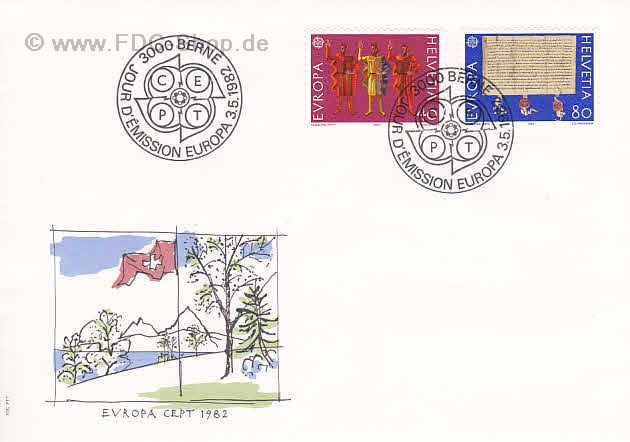 Ersttagsbrief Schweiz Mi-Nr: 1221-1222, Europa