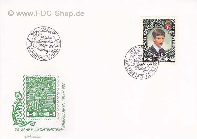 Ersttagsbrief Liechtenstein Mi-Nr: 921, 75 Jahre Liechtensteinische Briefmarken