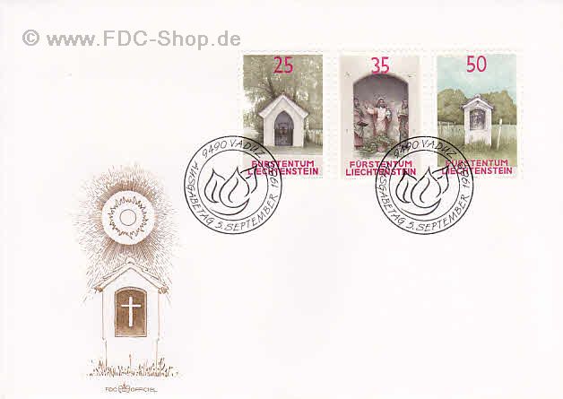 Ersttagsbrief Liechtenstein Mi-Nr: 951-953, Bildstöcke