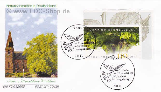 Ersttagsbrief BUND Mi-Nr: 2208, Naturdenkmäler in Deutschland: Linde von Himmelsberg